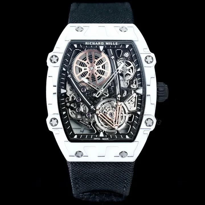 View 1 of Richard Mille RM27-05 Rafael Nadal Flying Tourbillon Watch Black Strap Steel Bezel Ultra Light Carbon TPT Premium Edition RM-RM27-05-RN-BLK-ST-FLT
