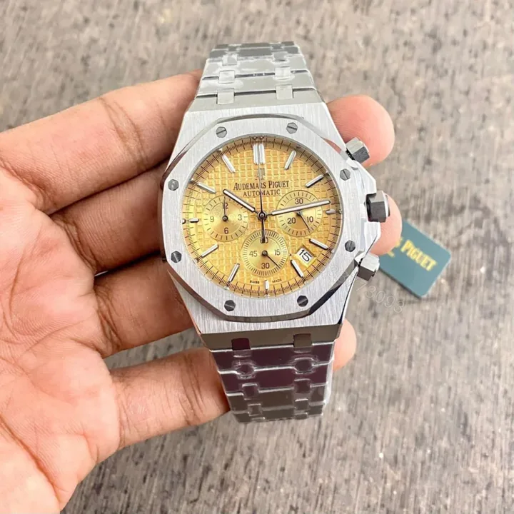 View 1 of Audemars Piguet Royal Oak Stainless Steel Gold Dial 12Hr Chronograph