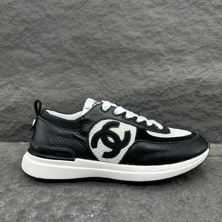 View 1 of Monochrome Leather-Textured High-Tops: Modern Luxury Sneakers