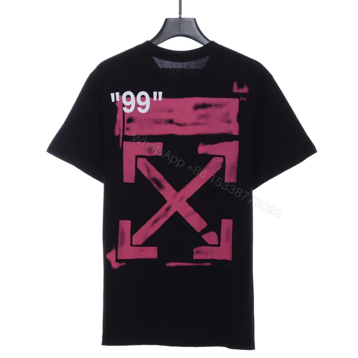 View 1 of Off-White Graffiti Pink Arrow Black T-Shirt