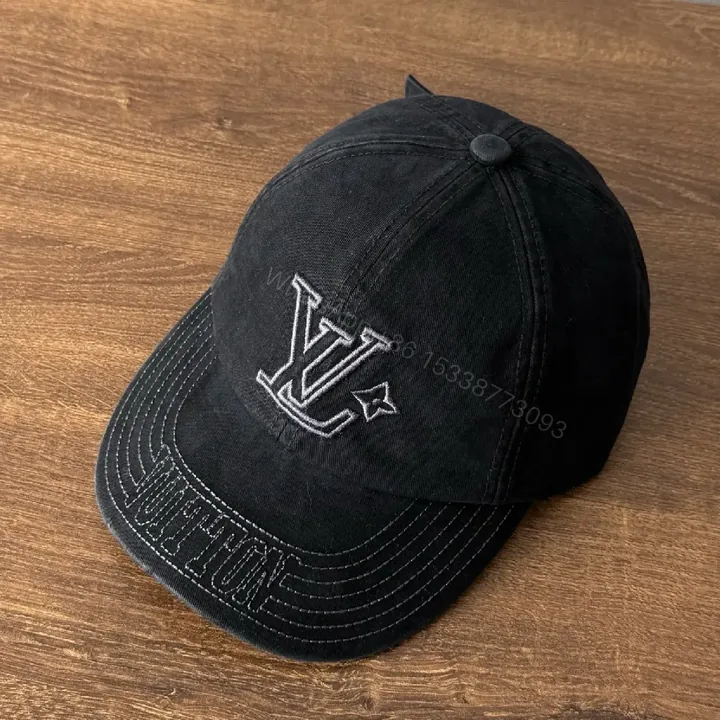 View 1 of Black Cotton Cap, Subtle Luxe, Designer-Inspired Cap