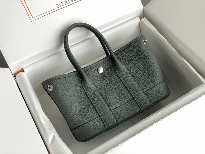 View 1 of 原單Hermes Garden Party手提包 高端復刻牛皮托特包 墨綠色款