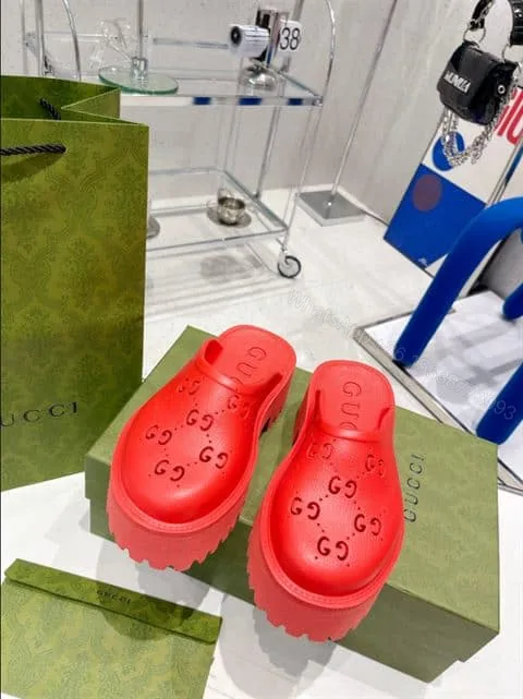 View 1 of GUCCI WONMEN’S PLATFORM PERFORATED G SANDAL – SDG011