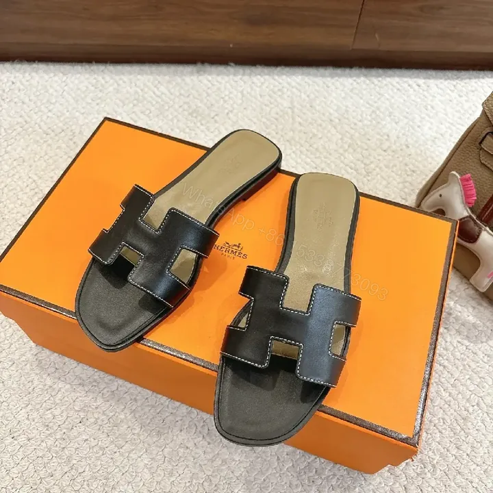 View 1 of Open-Back Leather Slide: Minimalist Luxury Comfort