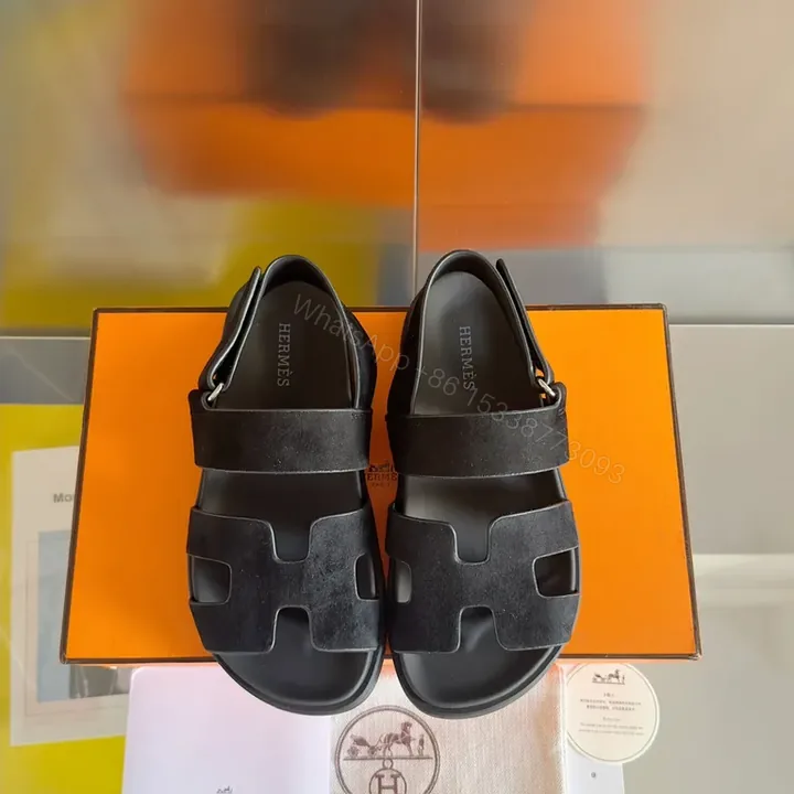 View 1 of Bold Hermes-Inspired Sandals: Architectural Cutouts, Leather