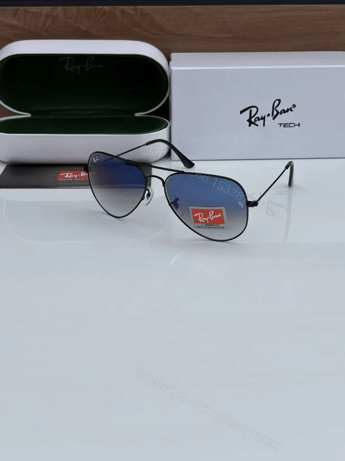 View 1 of First Copy Rayban 3026 Black Blue Shades Glass Quality