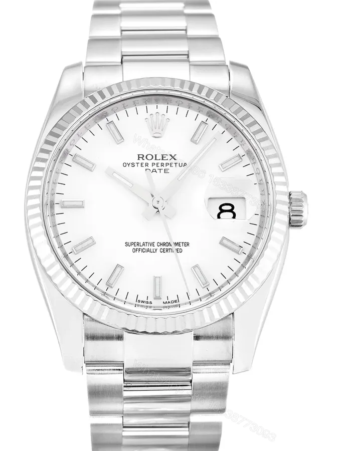 View 1 of Replica Rolex Oyster Perpetual Date White Dial 115234 34 mm