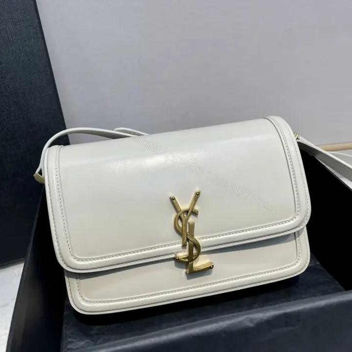 View 1 of Ivory Leather Crossbody with YSL Hardware â€“ Luxe Everyday Bag