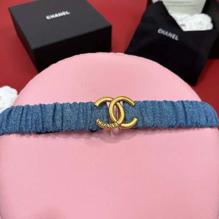 View 1 of Denim-Style Elastic Bracelet with Gold Clasp, Subtle Luxe