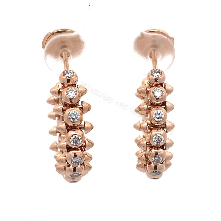 View 1 of 18K Clash De Cartier Rose Gold Diamond Hoop Earrings