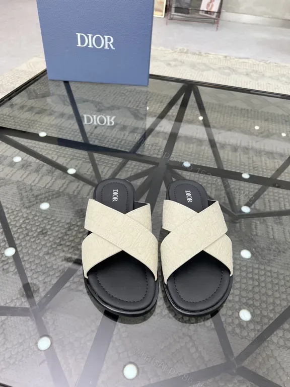 View 1 of Criss-Cross Leather Sandals: Luxe, Comfortable, Dior-Inspired