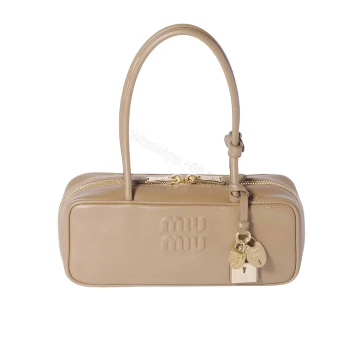 View 1 of MIUMIU BEAU BAG SAND BEIGE 28CM 5BB173 2CRW F0036 V OTM