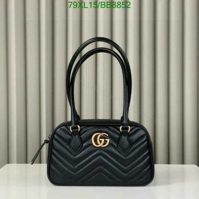 View 1 of Gucci Knock off Marmont Mini Black Leather Bag
