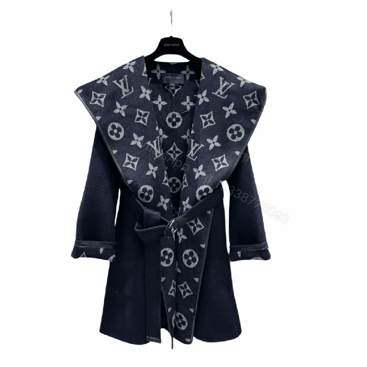 View 1 of Louis Vuitton Classic Monogram Wool Blue Coats