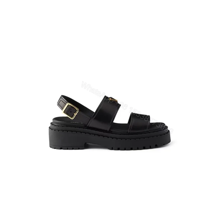 View 1 of PRADA Leather Platform Sandals 614971