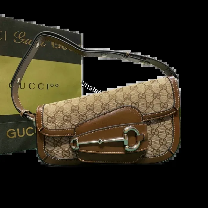 View 1 of Gucci Replica Horsebit 1955 Small Bag Brown Leather in AAAA Quality