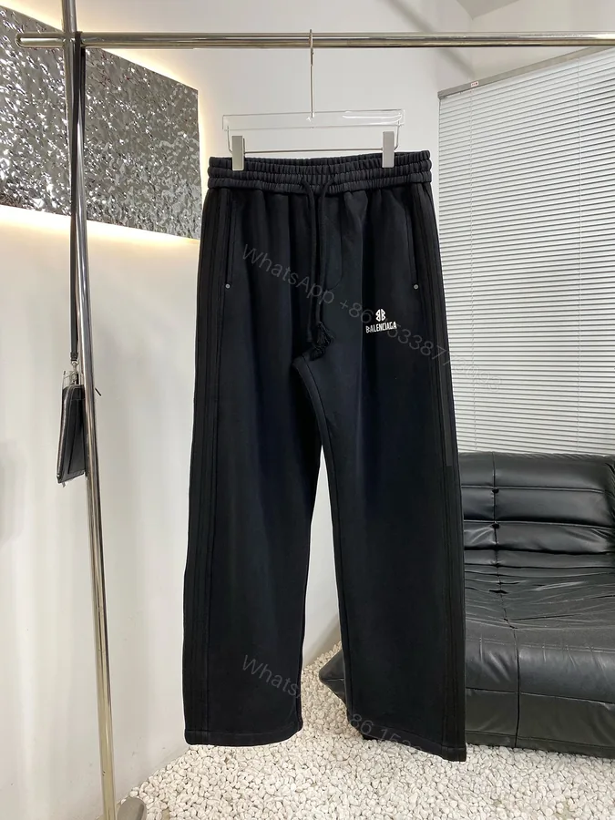 View 1 of Balenciaga 一比一男士黑色運動長褲 極簡雙線織帶款式