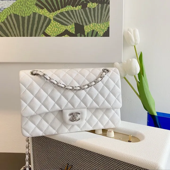 View 1 of Chanel Classic Flap Medium White with Gold Hardware