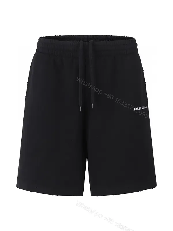 View 1 of Black Nylon Shorts Balenciaga Style Drawstring Key Feature Loose Fit