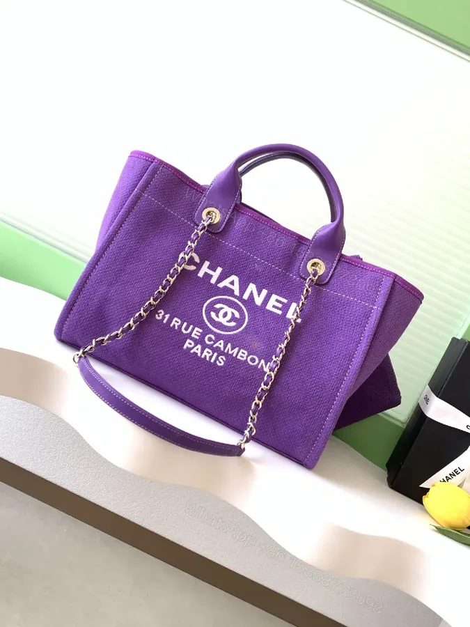 View 1 of Purple Canvas Tote: Luxe-Chic Everyday Carry Bag