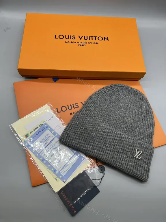 View 1 of Discreet LV-Style Knit Beanie: Luxe Warmth
