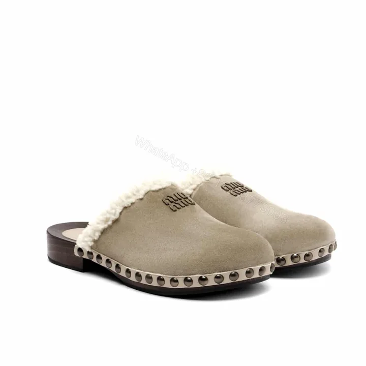 View 1 of MIUMIU SUEDE CLOGS BEIGE