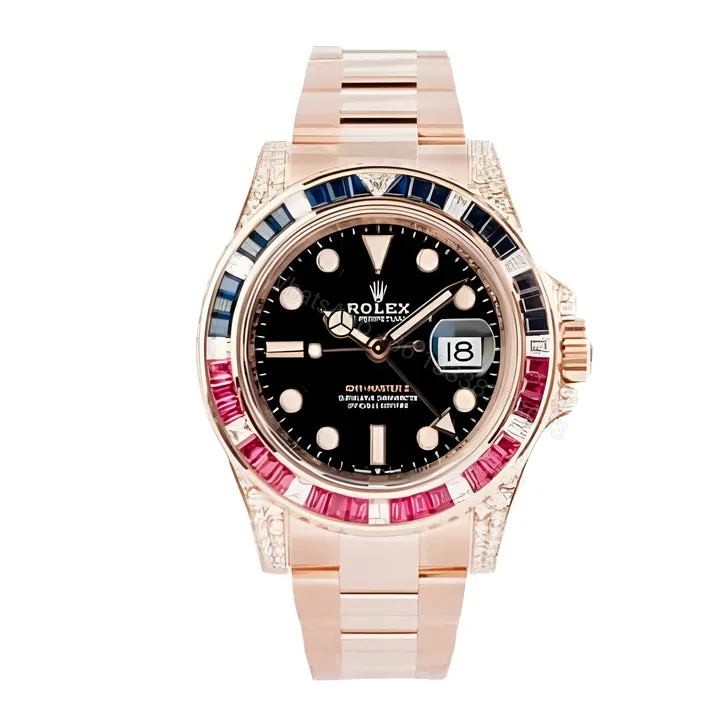 View 1 of Rolex GMT-Master II 126755SARU Diamond Bezel Black Dial Replica