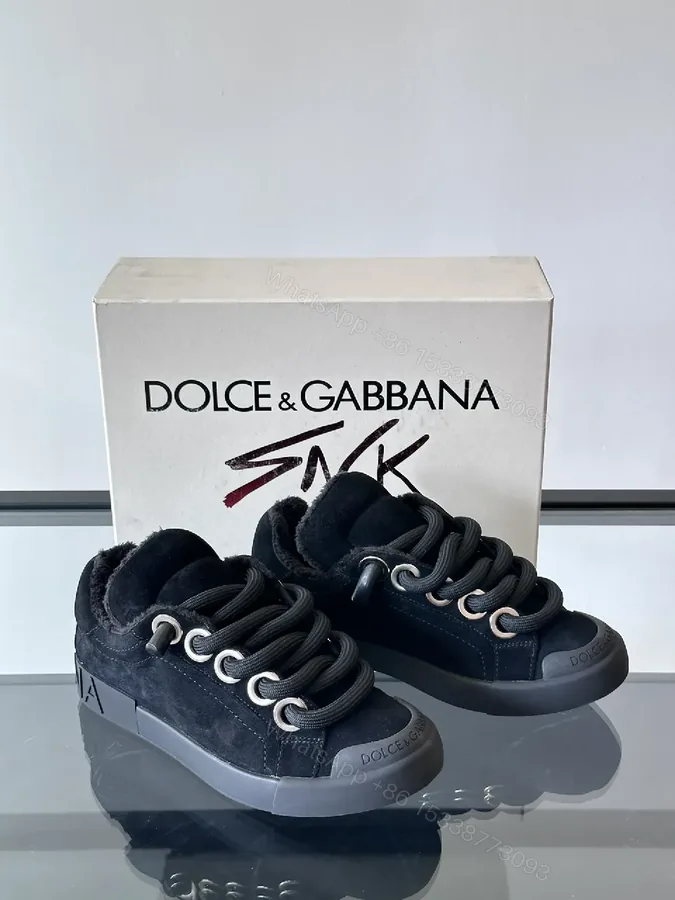 View 1 of Charcoal Suede High-Tops with Chunky Laces & Faux-Fur Interior
