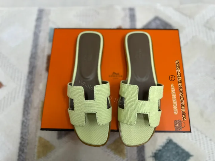 View 1 of Hermes Ladies Sandals Flat Oran Vanille Matte