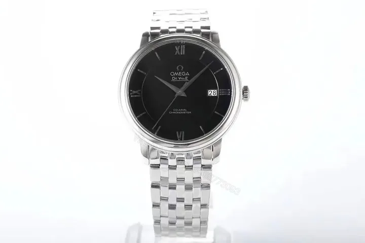 View 1 of Omega DeVille Prestige Black Dial Stainless Steel Watch with Miyota 9015 Movement