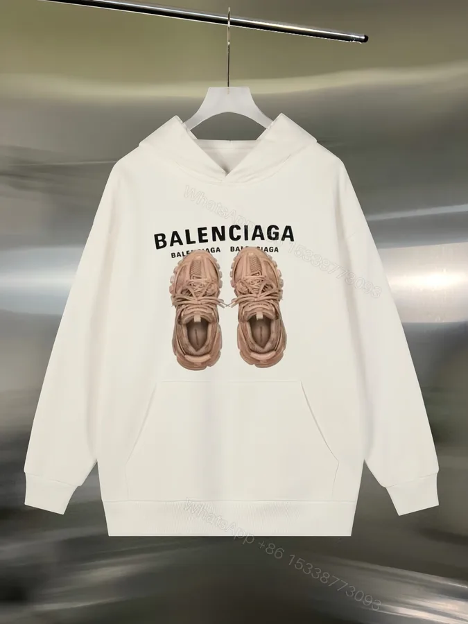 View 1 of Balenciaga原單連帽衛衣白色立體鞋印花創意潮流設計男款