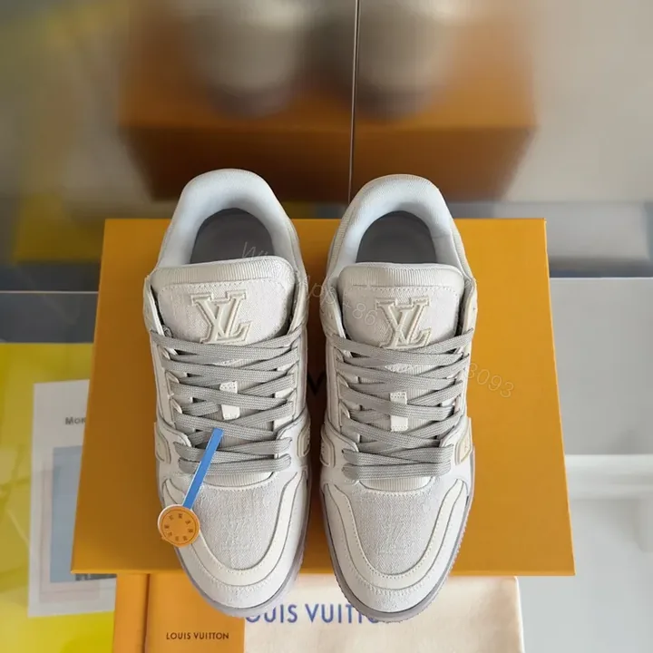 View 1 of Chic LV-Inspired Monochrome Sneakers: All-Day Luxury