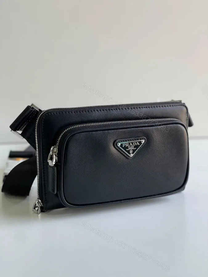 View 1 of Saffiano Leather Black Shoulder Bag