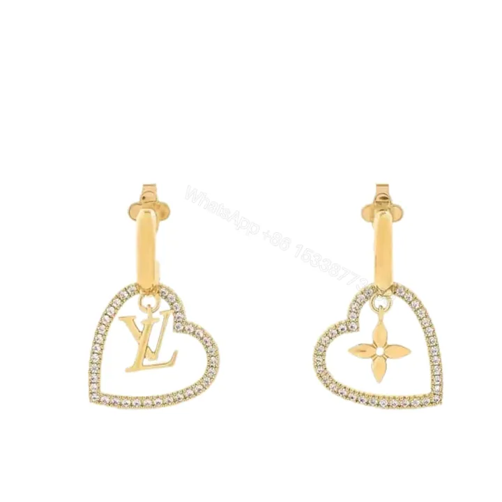 View 1 of LOUIS VUITTON HEART EARRINGS WHITE M02308