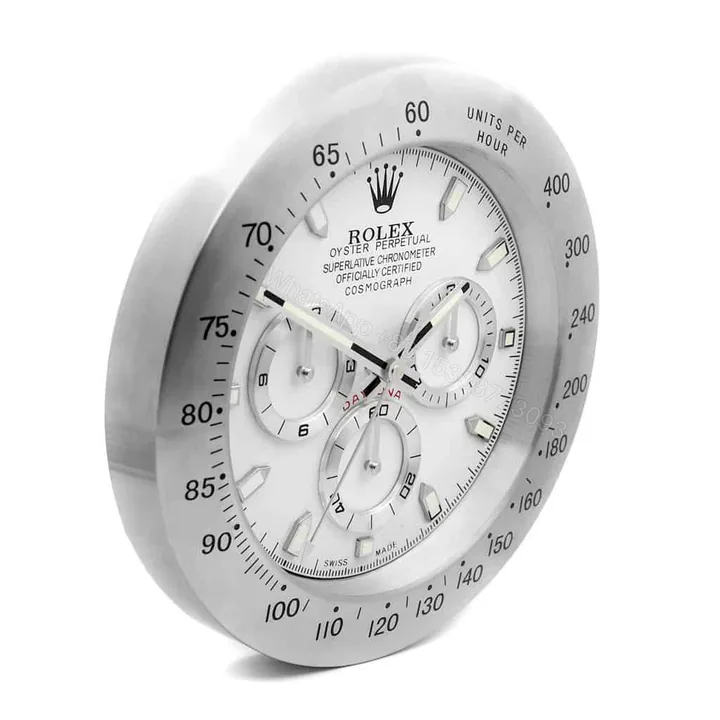 View 1 of ROLEX WALL CLOCK – ROLEX DAYTONA SILVER