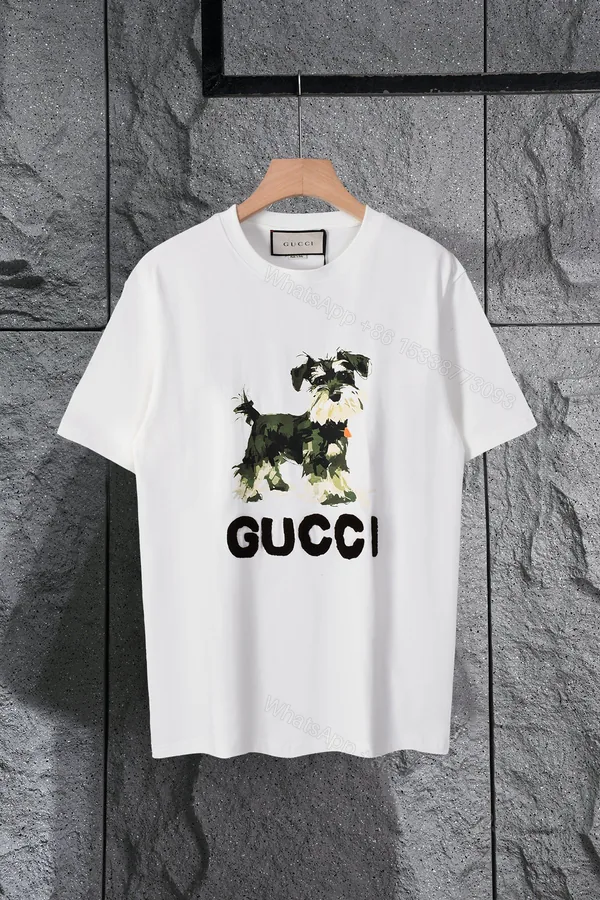 View 1 of Gucci精品仿製女款白T 萌犬主題印花圖案 百搭街頭人氣款