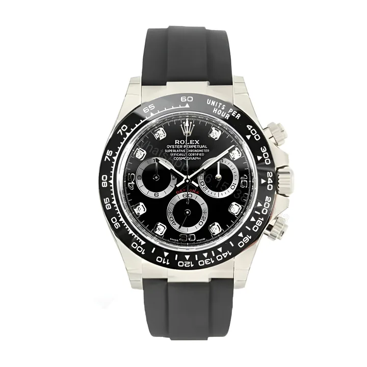 View 1 of Rolex Daytona 116519LN Oysterflex Diamond Replica