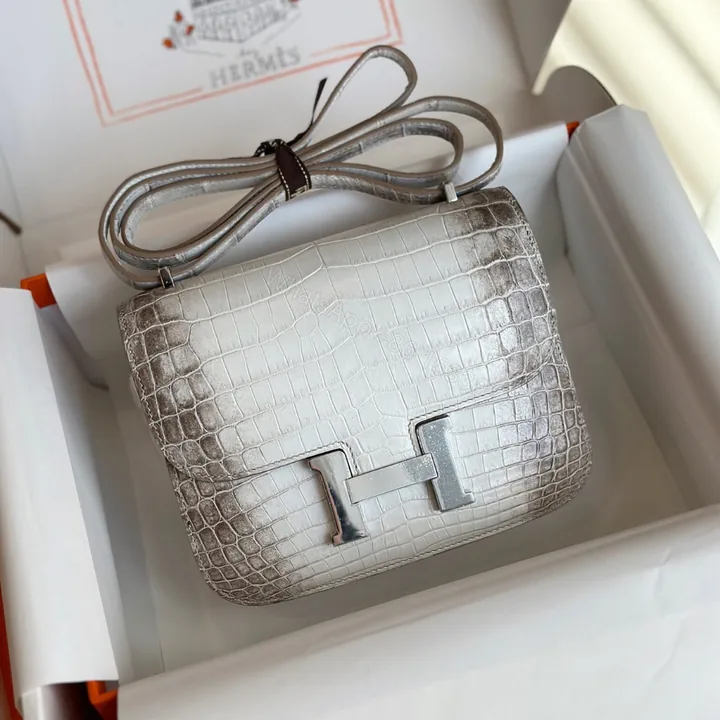 View 1 of Hermes Constance 19 Himalaya Genuine Crocodile Leather Palladium Hardware