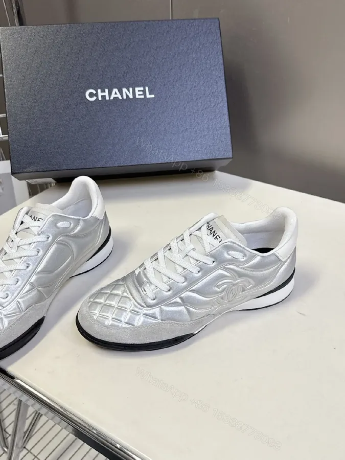 View 1 of Shimmer Quilted Leather Runner with Metallic Chanel-Inspired Detailing