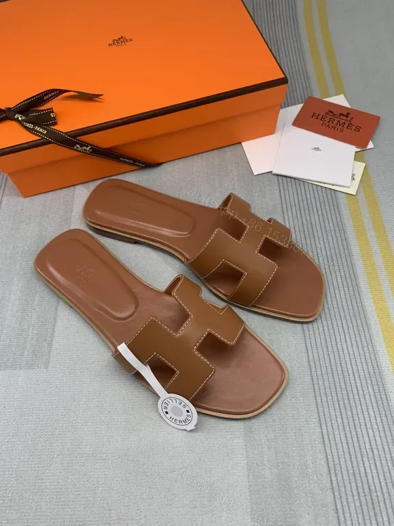 View 1 of Cognac Calfskin Oran Sandals â€“ Elegant All-Day Comfort