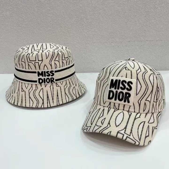 View 1 of Miss Dior Knit Bucket Hat & Cap Set - Patterned Luxury