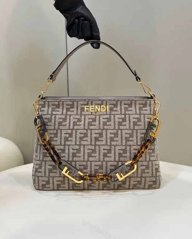 View 1 of Fendi Signature Monogram Leather Handbag - Gold Hardware Carryall