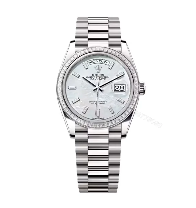 View 1 of Superclone Rolex Day-Date White Mother-of-Pearl Diamond Dial 128399tbr-0023 36 mm