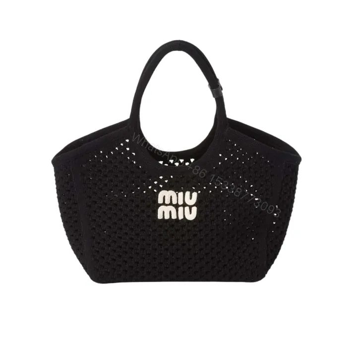 View 1 of MIUMIU IVY MESH BAG IN BLACK 27CM 5BG281 2F8E F0N12 V OOO
