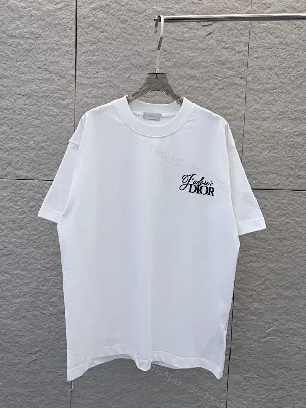 View 1 of Minimalist White Tee with Dior Script—Effortless Everyday Luxe