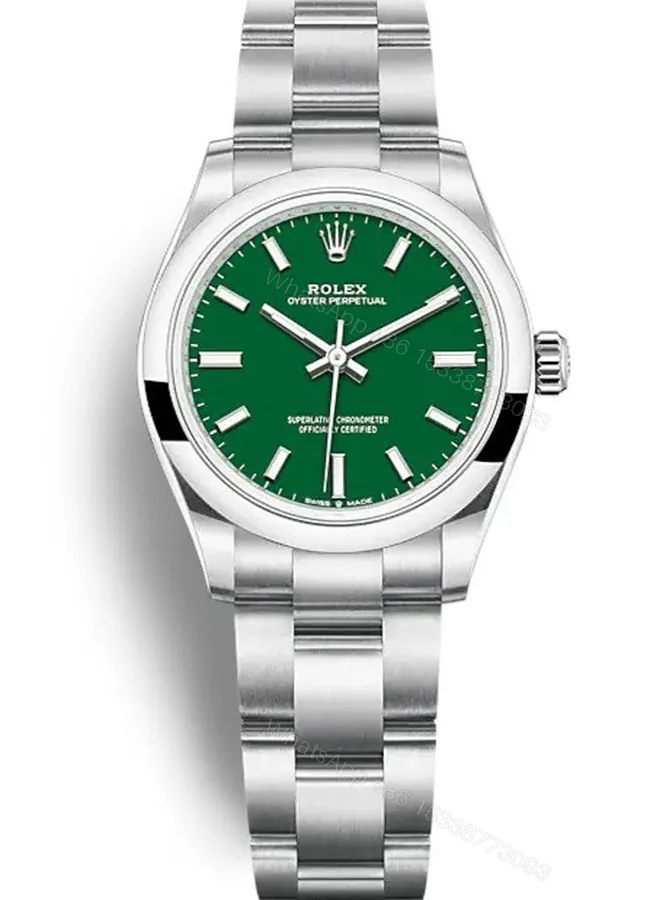 View 1 of Replica Rolex Oyster Perpetual Lady Green Dial 277200 31 mm
