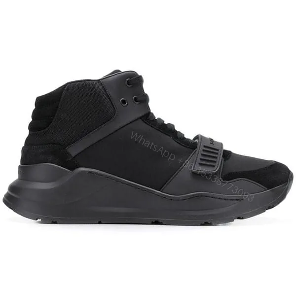 View 1 of BURBERRY SUEDE AND NEOPRENE HIGH-TOP SNEAKERS – BBR19