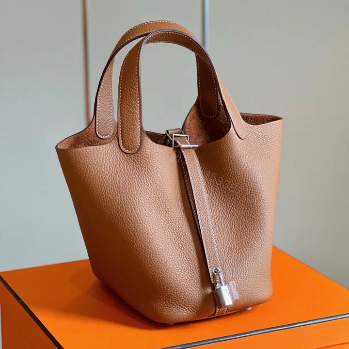View 1 of Hermes Picotin 18 Brown Sliver Hardware