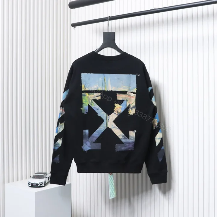 View 1 of Off-White Oil Painting Printed Black Hoodie