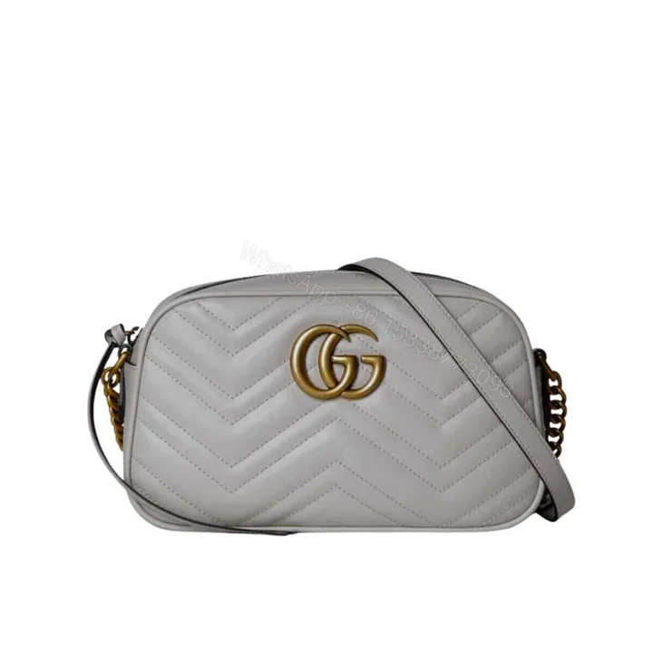 View 1 of Gucci GG Marmont Small Camera Bag Light Grey 24Cm